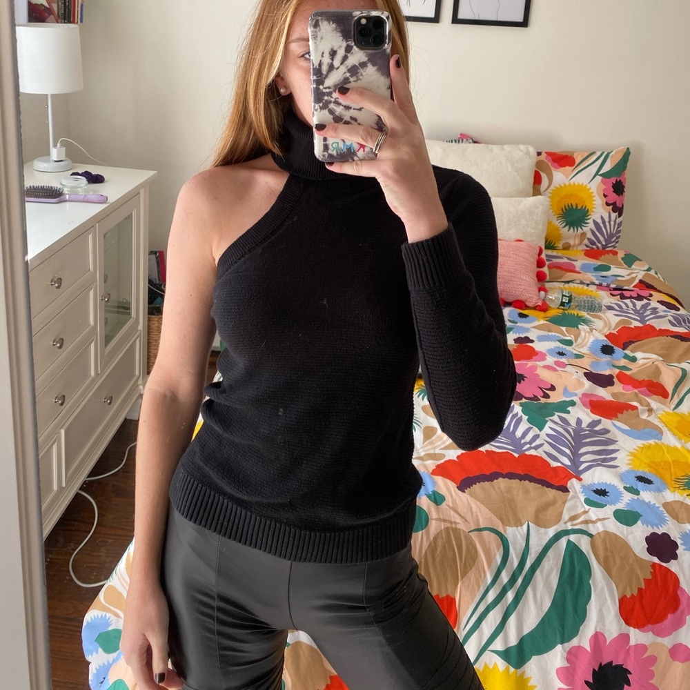 BCBG cold shoulder sweater